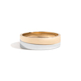 Shahla Karimi Joon Slant Ring Set 14K Yellow Gold and Platinum