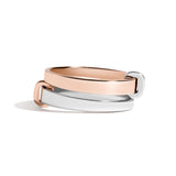 Shahla Karimi Joon Slant Ring Set With Wraps 14K Rose Gold and Platinum
