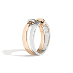 Shahla Karimi Joon Slant Ring Set With Wraps 14K Yellow Gold and Platinum