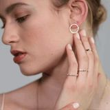 Shahla Karimi Jewelry Landmark Collection Chrysler Ring No. 2 14/18K Yellow Gold with White Diamonds on Model GIF