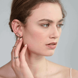 Shahla Karimi Jewelry 14/18K Yellow Gold Rockefeller No.1 Open Ring with Diamond Baguettes on Model GIF