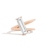 Shahla Karimi Long Baguette V Ring 14K Rose Gold