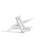 Shahla Karimi Long Baguette V Ring 14K White Gold