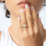 Shahla Karimi Jewelry East-West Lucky Offset Ring 14/18K Yellow Gold on Model