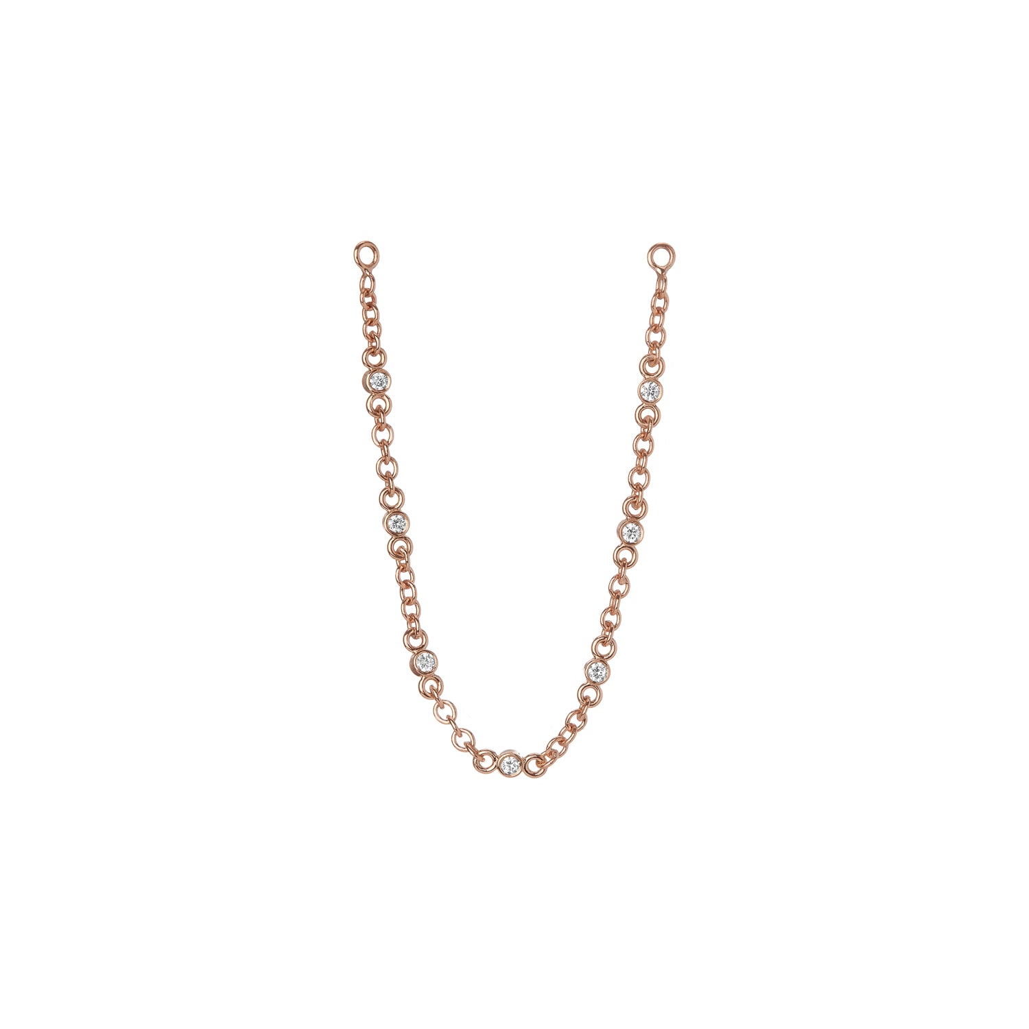 Shahla Karimi Mid-Century Falling Water Ear Chain Long 14K Rose Gold