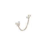 Shahla Karimi Mid-Century Falling Water Ear Chain Short 14K Yellow Gold With Earrings