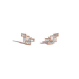 Shahla Karimi Mid-Century Fallingwater Large Baguette Studs 14K Rose Gold