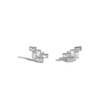 Shahla Karimi Mid-Century Fallingwater Large Baguette Studs 14K White Gold