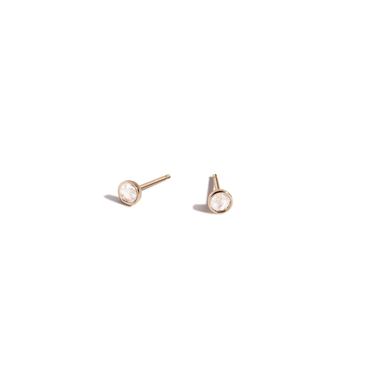 Shahla Karimi Jewelry Rose-Cut Diamond Earrings 14K Yellow Gold