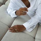 Shahla Karimi Joon Slant Ring Set With Wraps 14K Yellow Gold and Platinum