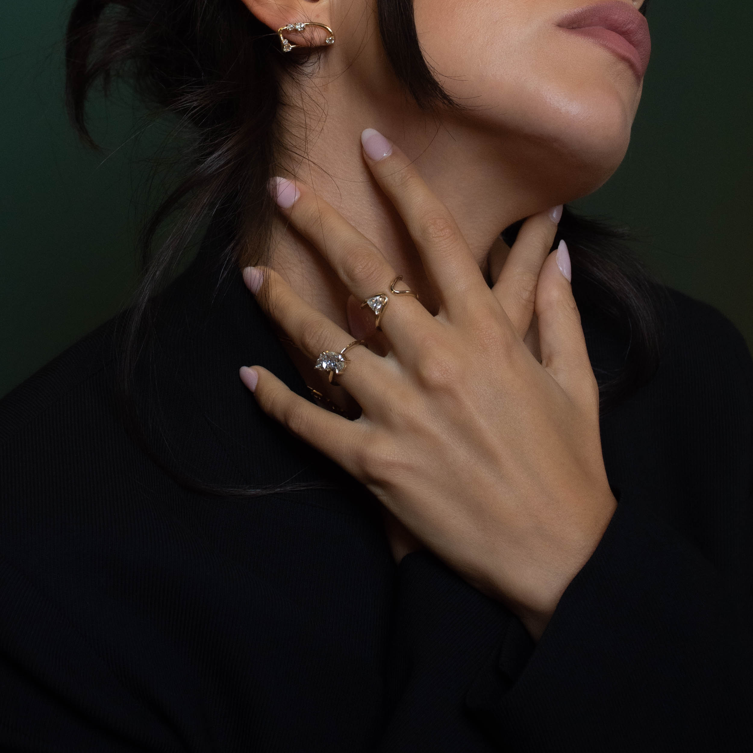 Shahla Karimi Zaha Wrap Ring With Triangle 14K Yellow Gold