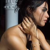 Shahla Karimi Pierced Diamond Tennis Bracelet 14K Yellow Gold