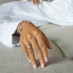 Shahla Karimi Long Baguette V Ring 14K Yellow Gold