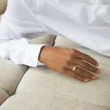 Shahla Karimi Joon Bezel Set Trapezoid 14K Yellow Gold Band With Platinum Wrap