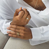 Shahla Karimi Joon Signature 3MM Band with Round Diamond Wrap 14K Yellow Gold