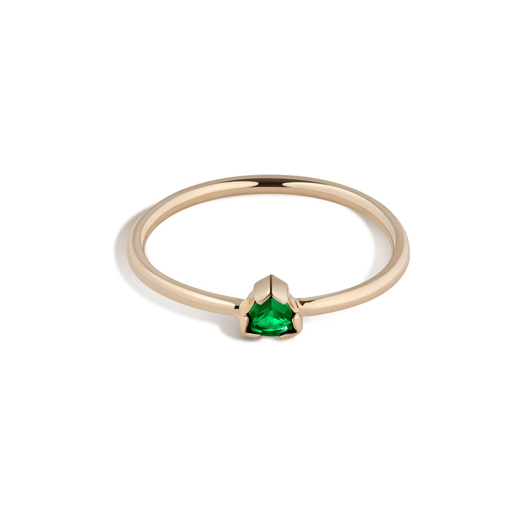 Shahla Karimi 14K Yellow Gold Birthstone Ring No.1 in Emerald