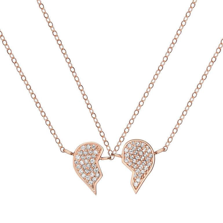 Shahla Karimi BFF Necklace Set in 14K Rose Gold w/ White Diamonds