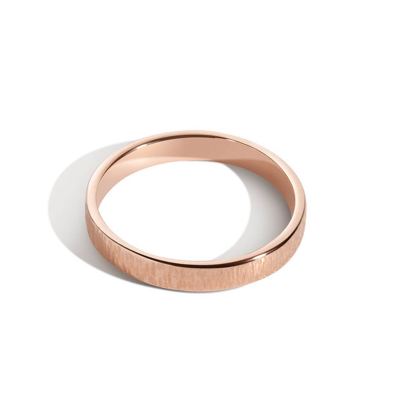 Shahla Karimi Jewelry Every Love 3mm Vertical Hammered Band 14K Rose Gold