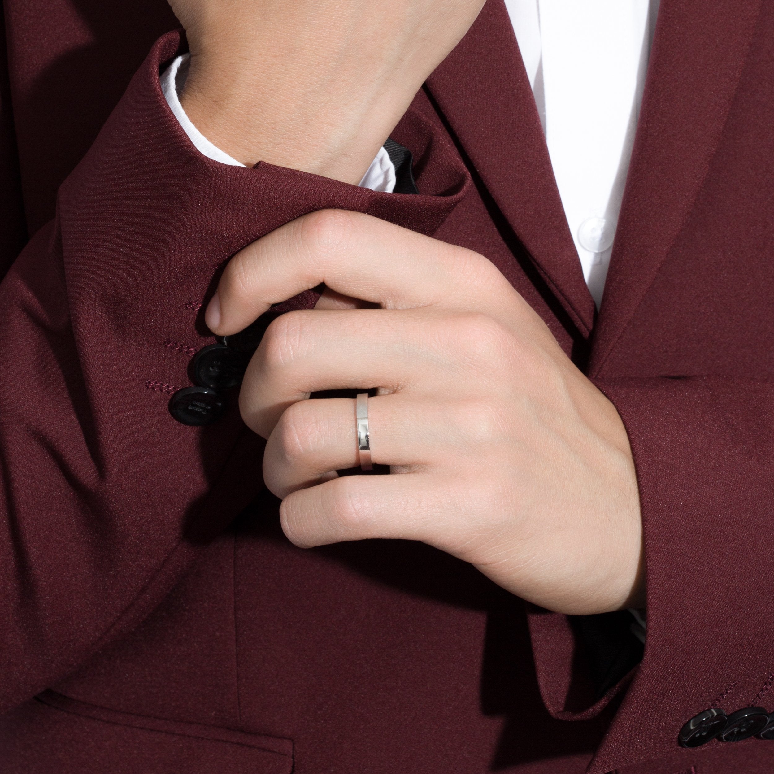 Shahla Karimi Jewelry Every Love 3mm Better Half Band 14K White Gold on Model