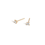 Shahla Karimi 14K Yellow Gold Subway Series Express Stop Stud Earrings With White Diamonds  