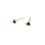 Shahla Karimi Jewelry Subway Series Local Stop Earrings Black Diamond 14K Yellow Gold