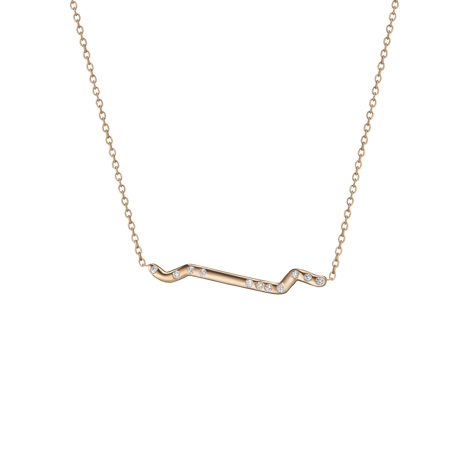 Shahla Karimi Jewelry Subway Series Necklace Inwood to WTC Diamond in 14K Yellow Gold
