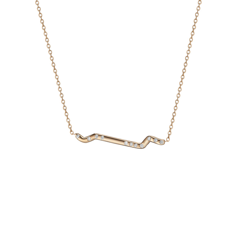 Shahla Karimi Jewelry Subway Series Necklace Inwood to WTC Diamond in 14K Yellow Gold