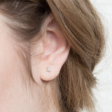 Shahla Karimi 14K Subway Series Martini Set Stud Earrings With White Diamonds on Model