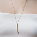 Shahla Karimi Jewelry Landmark Collection Chrysler Pendant Necklace No.1 14K Yellow Gold on Model