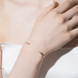 Shahla Karimi 14K Yellow Gold Chrysler Cuff with White Diamond Tapered Baguettes on Model