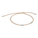 Shahla Karimi Aquamarine Birthstone Baguette Bracelet with Diamond Dangles 14K Yellow Gold