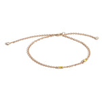 Shahla Karimi Citrine Birthstone Baguette Bracelet with Diamond Dangles 14K Yellow Gold