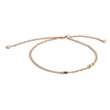 Shahla Karimi Birthstone Baguette Bracelet with Diamond Dangles 14K Yellow Gold