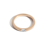 Shahla Karimi Unisex Birthstone Baguette Ring 14K Yellow Gold - Matte Finish - Diamond