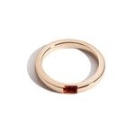 Shahla Karimi Unisex Birthstone Baguette Ring 14K Yellow Gold - High Polish - Garnet