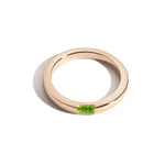 Shahla Karimi Unisex Birthstone Baguette Ring 14K Yellow Gold - High Polish - Peridot