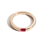 Shahla Karimi Unisex Birthstone Baguette Ring 14K Yellow Gold - High Polish - Tourmaline