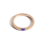 Shahla Karimi Unisex Birthstone Baguette Ring 14K Yellow Gold - Matte Finish - Tanzanite