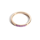 Shahla Karimi Jewelry February Amethyst Birthstone Demi Band 14K Yellow Gold