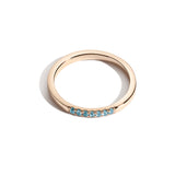Shahla Karimi Jewelry March Aquamarine Birthstone Demi Band 14K Yellow Gold