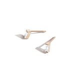 Shahla Karimi Diamond Birthstones Baguette Stud Earrings 14K Yellow Gold