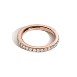 Shahla Karimi Jewelry 3mm Bright-Cut Eternity Band with White Diamonds 14K Rose Gold