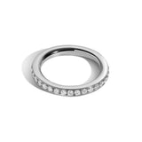 Shahla Karimi Jewelry 3mm Bright-Cut Eternity Band with White Diamonds 14K White Gold or Platinum