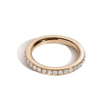 Shahla Karimi Jewelry 3mm Bright-Cut Eternity Band with White Diamonds 14/18K Yellow Gold