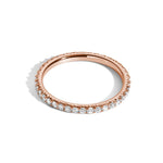 Shahla Karimi Jewelry 1.8mm French V-Set Eternity Band with White Diamonds 14K Rose Gold