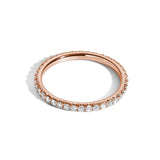 Shahla Karimi Jewelry 1.8mm French V-Set Eternity Band with White Diamonds 14K Rose Gold