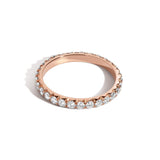 Shahla Karimi Jewelry 2.1mm French V-Set Eternity Band with White Diamonds 14K Rose Gold