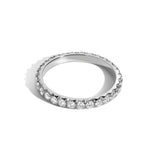 Shahla Karimi Jewelry 2.1mm French V-Set Eternity Band with White Diamonds 14K White Gold or Platinum