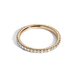Shahla Karimi Jewelry 1.8mm French V-Set Eternity Band with White Diamonds 14/18K Yellow Gold