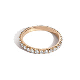 Shahla Karimi Jewelry 2.1mm French V-Set Eternity Band with White Diamonds 14/18K Yellow Gold